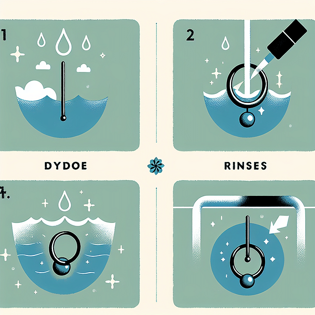 rinsing dydoe piercing with water