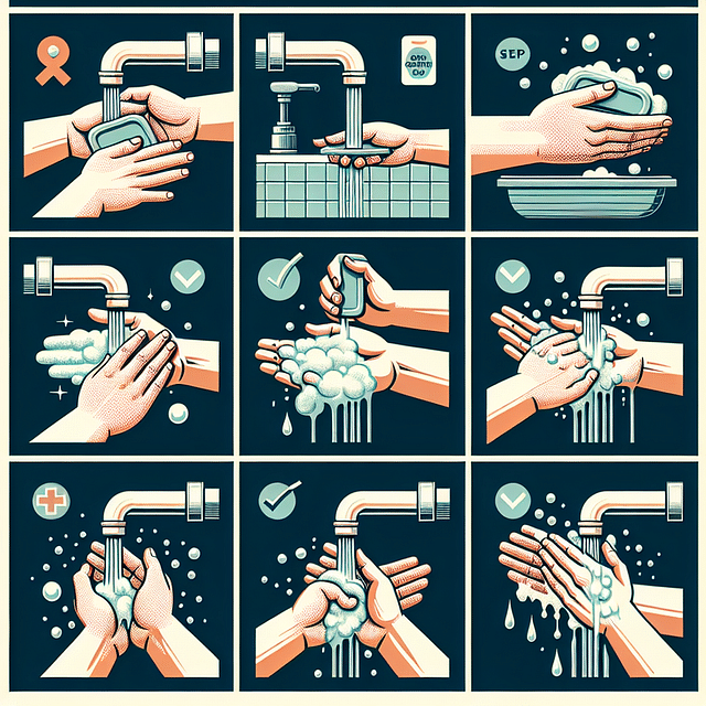 hands being washed with antibacterial soap