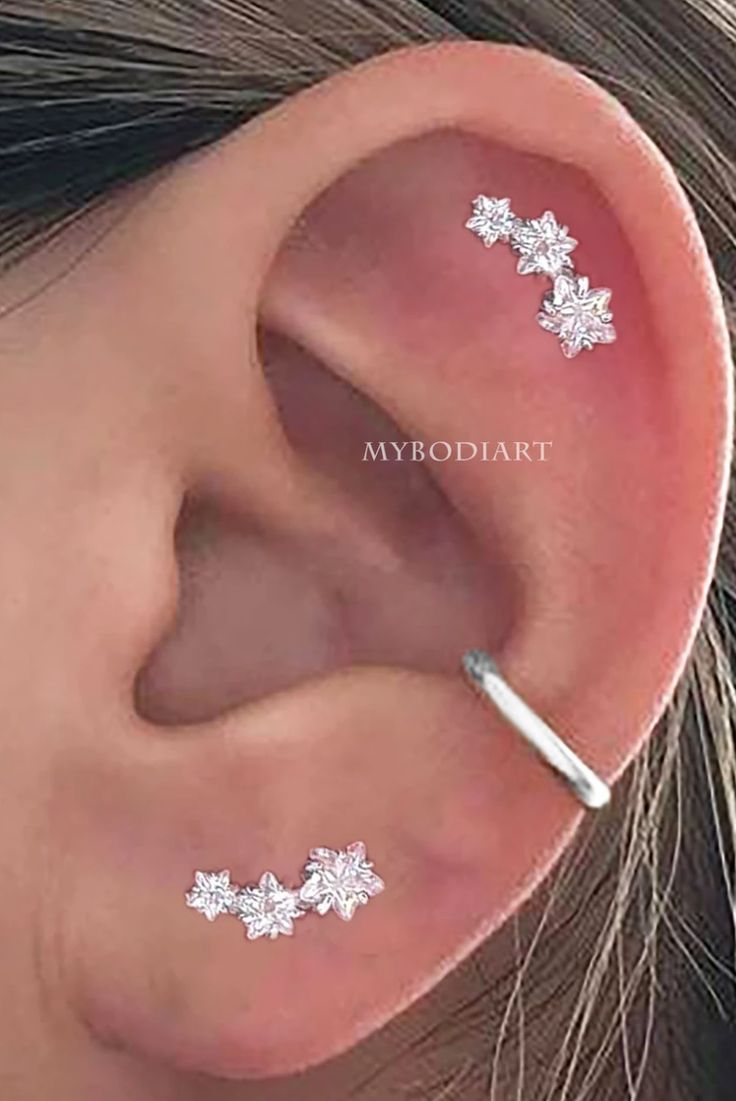 floral helix earring