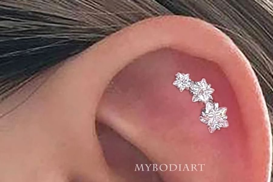 floral helix earring