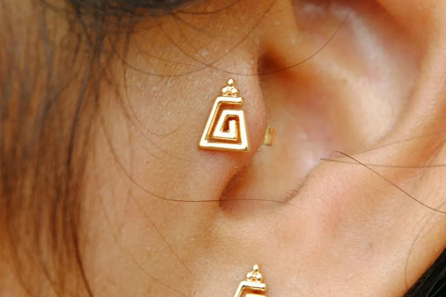 geometric helix piercing jewelry