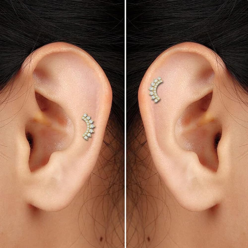 minimalist diamond helix stud