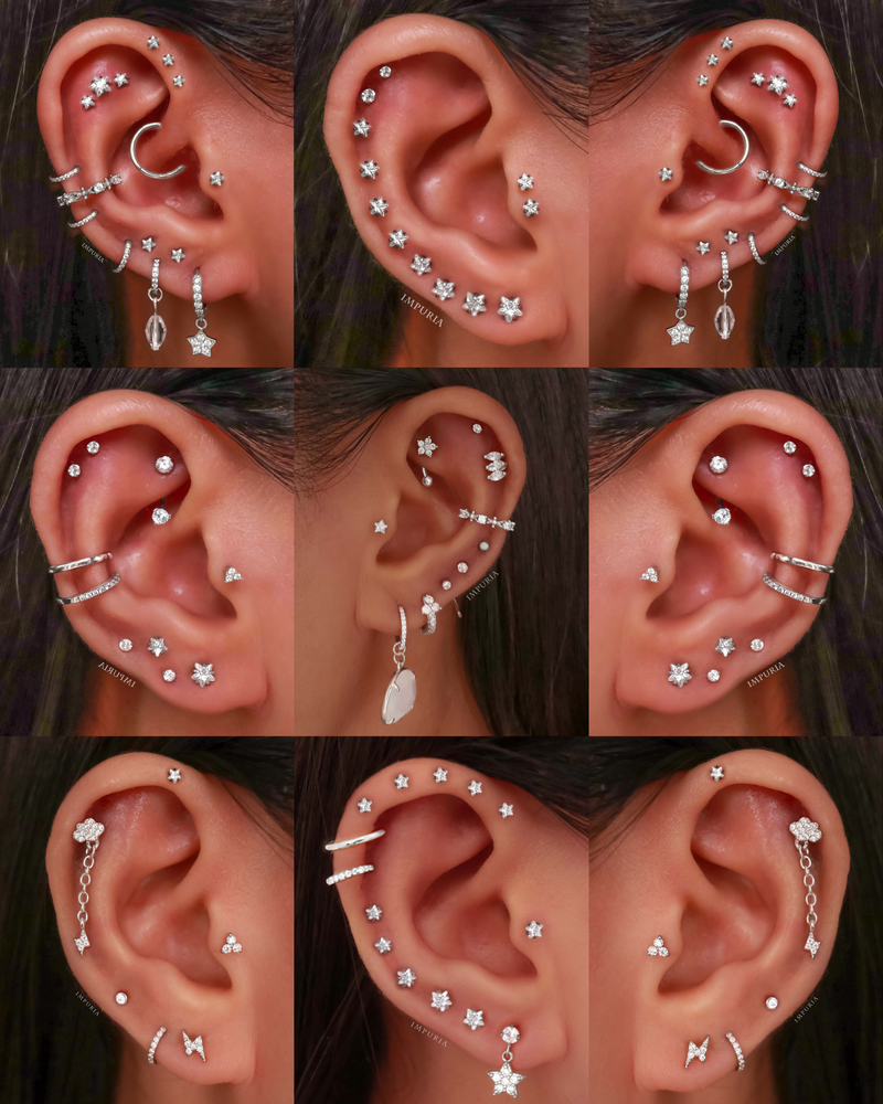 sparkling spiral helix piercing