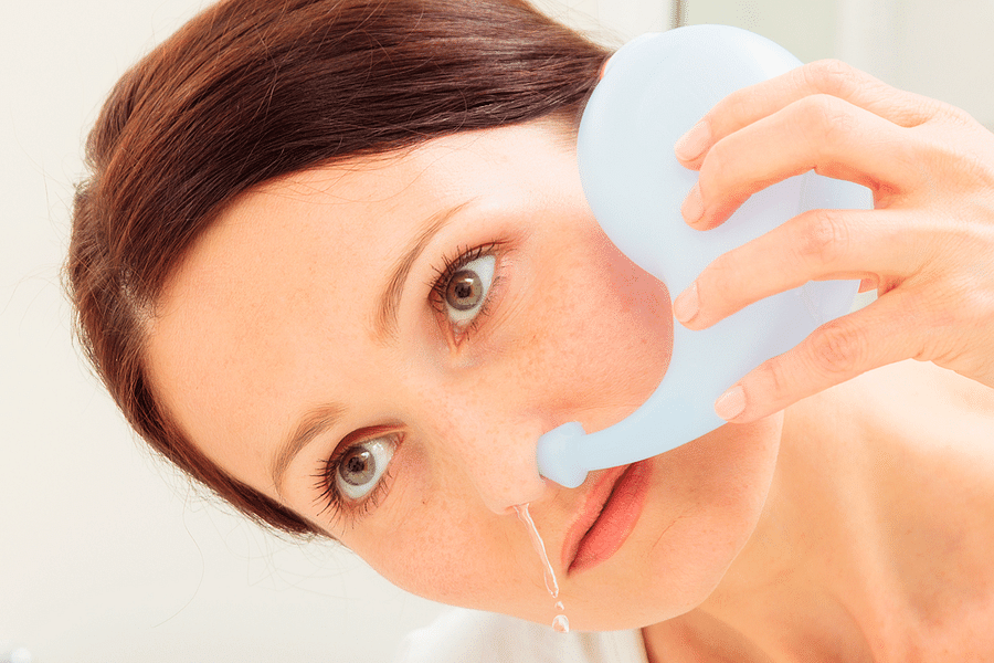 cleaning skin with saline solution