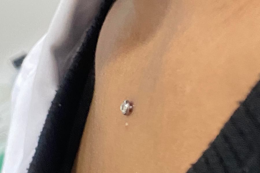 collarbone dermal piercing