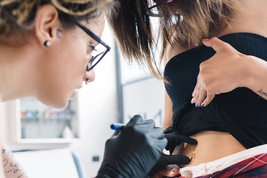 wrist dermal piercing