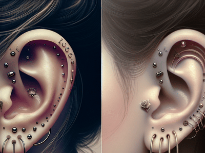 Mastering the Art of Ear Curation: Combining Helix, Tragus, and Daith Piercings