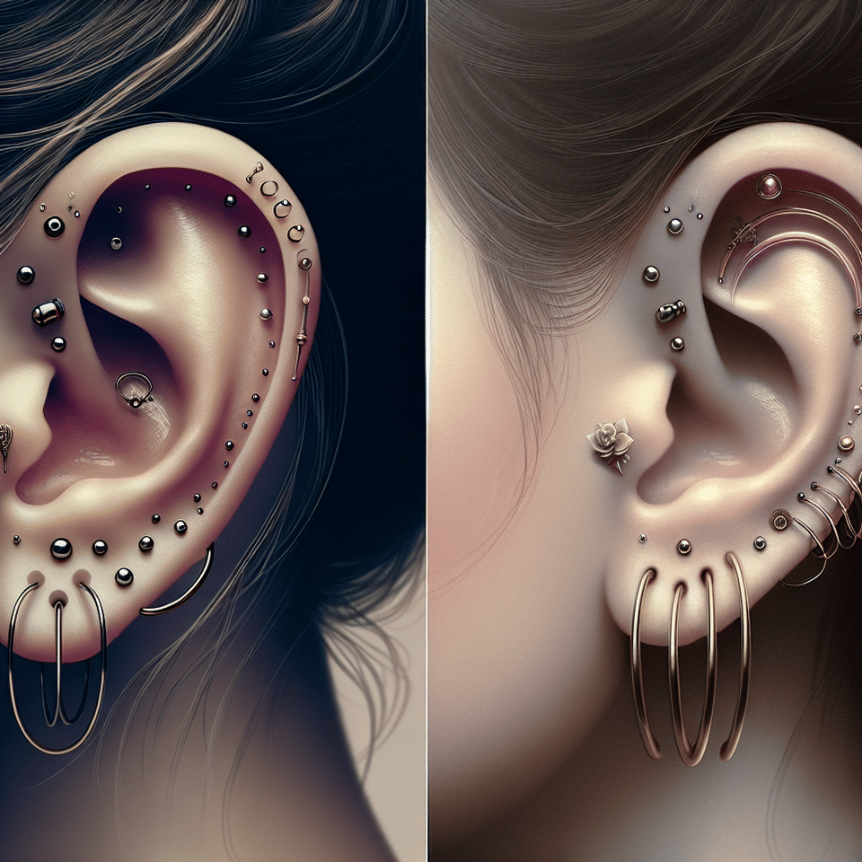 Mastering the Art of Ear Curation: Combining Helix, Tragus, and Daith Piercings