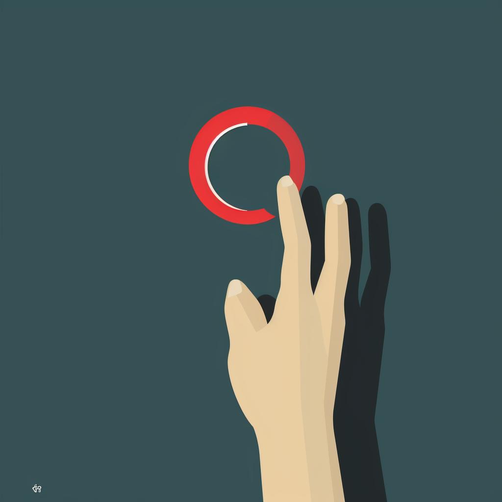 A 'no' symbol over a hand reaching towards a daith piercing